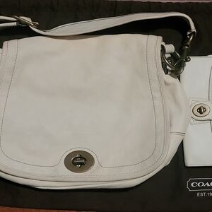 Coach White Hobo Bag & Wallet